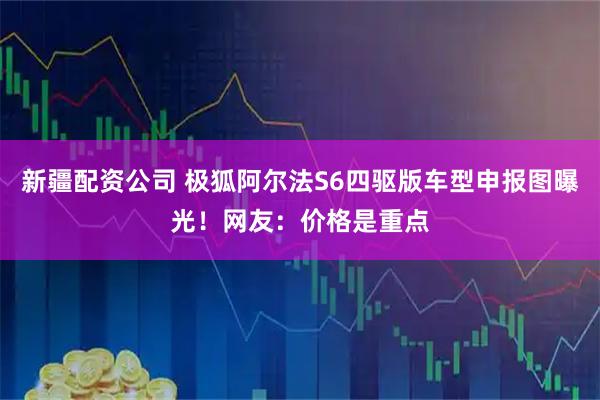 新疆配资公司 极狐阿尔法S6四驱版车型申报图曝光！网友：价格是重点